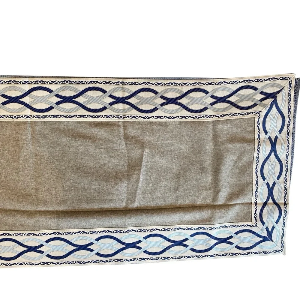 NWT ARTABLE Blue Gray Cream Rectangle Table Runner 16